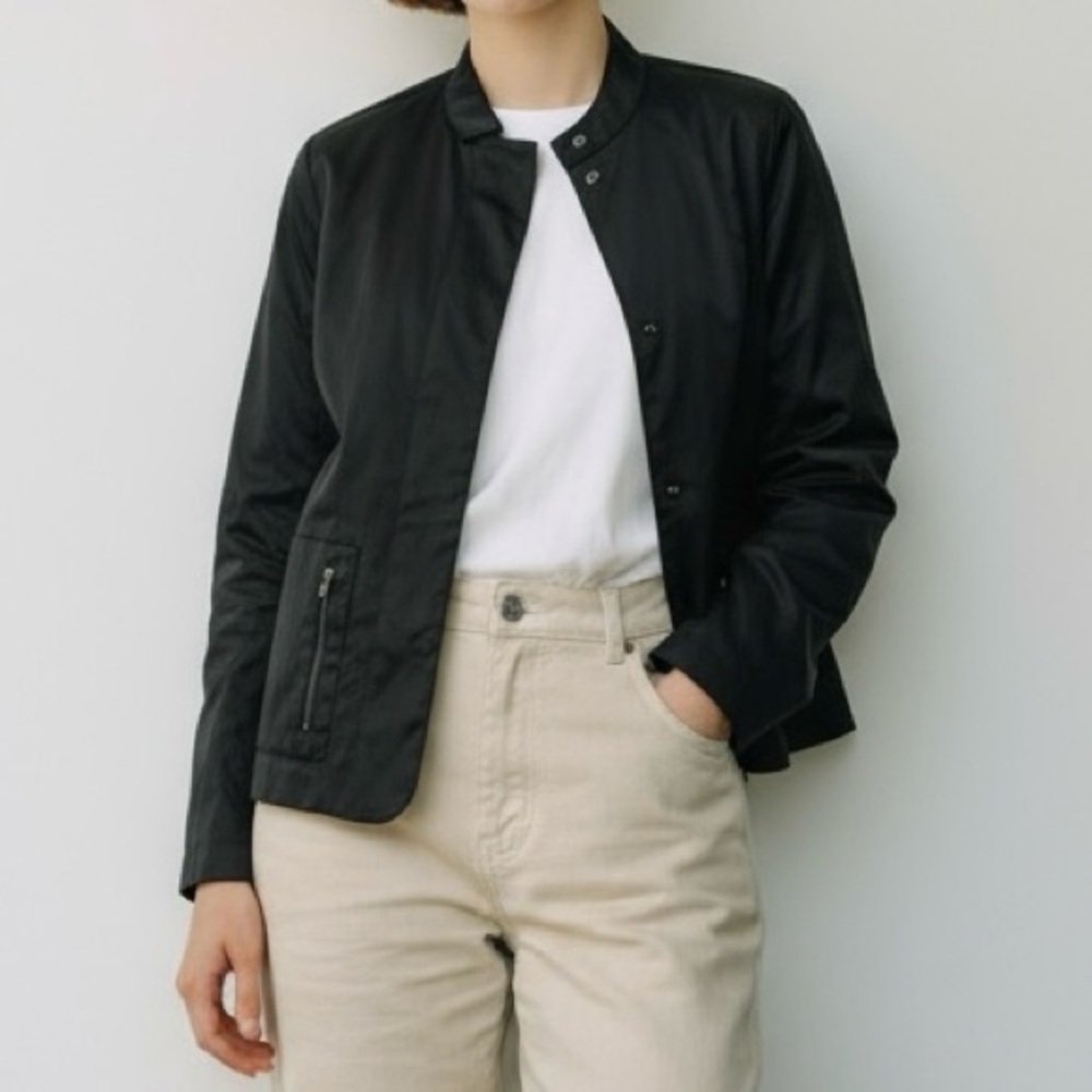 BALMAIN Black Satin Evening Jacket Blazer Coat Shirt Sz 38 Vtg
